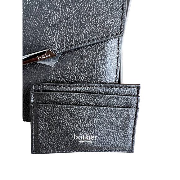 Botkier Valentina Leather envelope clutch wristlet Card Stacker Black - Picture 3 of 8